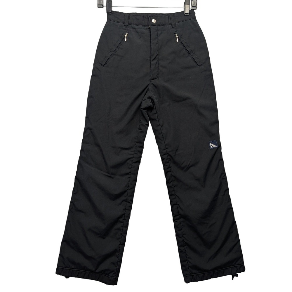 Vintage Serac Snow Pants Kids Size 8 Black Ski USA Made